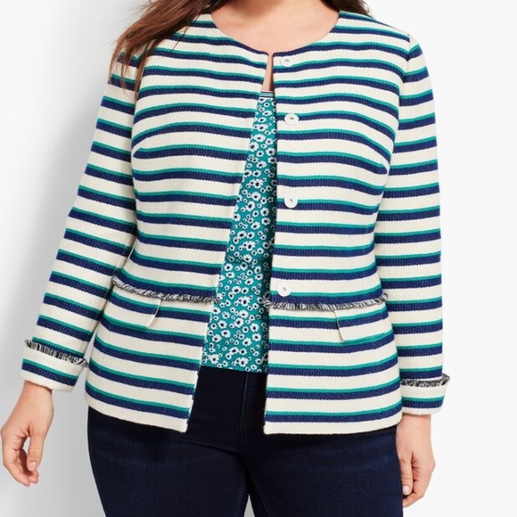 Talbots Jackets & Blazers - 🔥 Talbot's Stripe Fringe Jacket